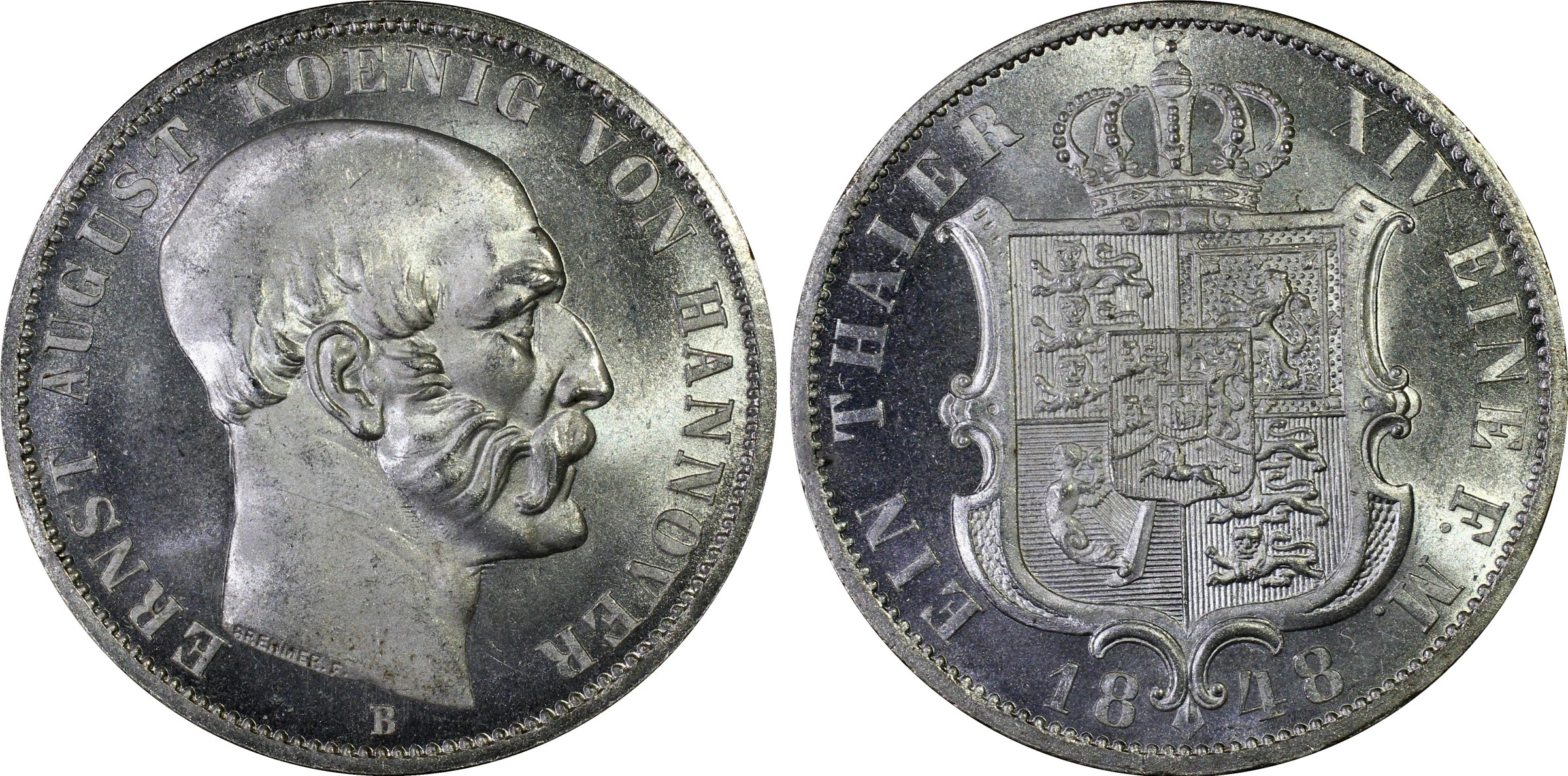 1848 Hannover German Thaler MS65+ PCGS 30354465 - Image 2