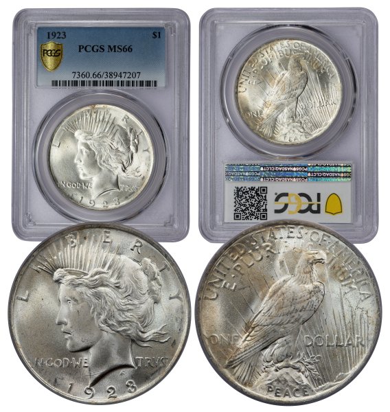 1923 Peace Dollar MS66 PCGS (38947207) Gem Brilliant Uncirculated