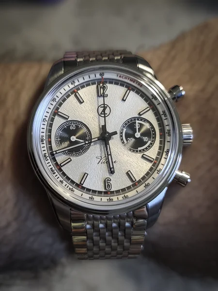 Zelos Vitesse Panda Chronograph Silver Dial - Pre-Owned Excellent