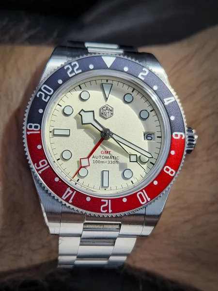 San Martin SN0109-G Pepsi GMT Cream Dial - Pre-Owned Excellent